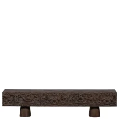 Hot Wohnen Design TV Lowboard aus Mangoholz in Walnuss Braun - Glancossa