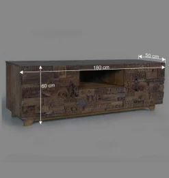 New Wohnen Design TV-Lowboard aus Mangoholz rustikal - Lacid