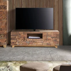 New Wohnen Design TV-Lowboard aus Mangoholz rustikal - Lacid