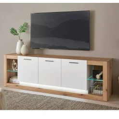 Online Wohnen Design TV-Lowboard mit vier offenen Fächern - Adejano