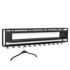 Hot Wohnen Design Wandgarderobe mit Ablagefach in Schwarz - Acke I