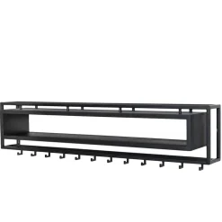 Hot Wohnen Design Wandgarderobe mit Ablagefach in Schwarz - Acke I