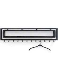 Hot Wohnen Design Wandgarderobe mit Ablagefach in Schwarz - Acke I