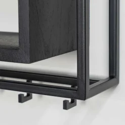 Hot Wohnen Design Wandgarderobe mit Ablagefach in Schwarz - Acke I