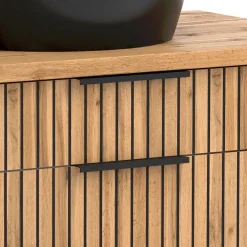 Hot Wohnen Design Waschtisch Set mit schwarzem Becken - Crystoga (zweiteilig)