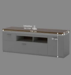 Outlet Wohnen Design Wohnkombination mit Licht - Caldri (dreiteilig)