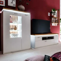 Outlet Wohnen Design Wohnkombination mit Licht - Caldri (dreiteilig)