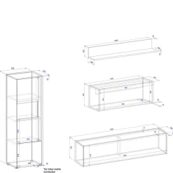 Discount Wohnen Design Wohnzimmer Möbel-Kombination - Nonessia (fünfteilig)