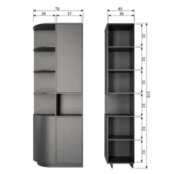 Clearance Wohnen Design Wohnzimmerschrank links abgerundet - Niwidus