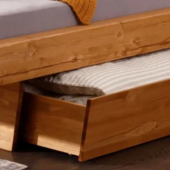 New Wohnen Design-Balkenbett mit Polsterkopfteil - Kalastania