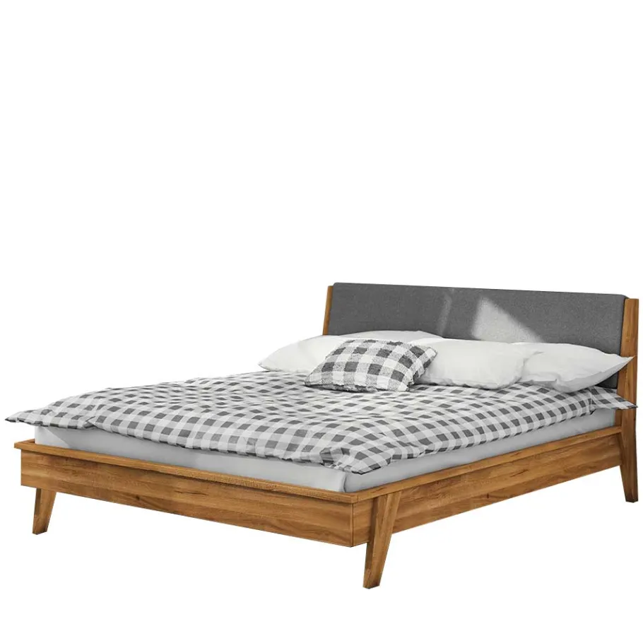 Clearance Wohnen Designbett aus Holz Wildeiche - Hardus