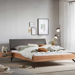 Clearance Wohnen Designbett aus Wildbuche Natur & Kunstleder - Adreana