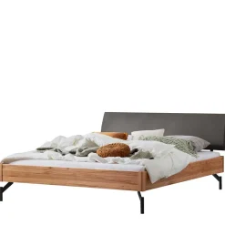 Clearance Wohnen Designbett aus Wildbuche Natur & Kunstleder - Adreana