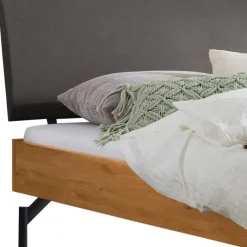 Hot Wohnen Designbett aus Wildeiche mit Kunstleder - Riumana