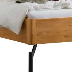 Hot Wohnen Designbett aus Wildeiche mit Kunstleder - Riumana
