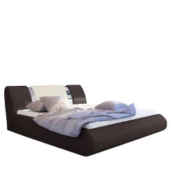 New Wohnen Designbett in Dunkelbraun mit Creme - Dyronna
