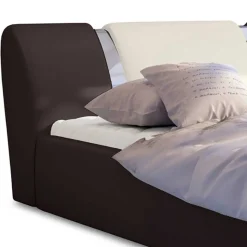 New Wohnen Designbett in Dunkelbraun mit Creme - Dyronna