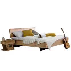 Wohnen Designbett in Schwebeoptik Puig mit Nachttisch Set (dreiteilig)