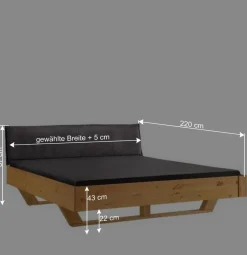 Sale Wohnen Designbett mit Holzkufen aus Kiefer gelaugt - Ravilon
