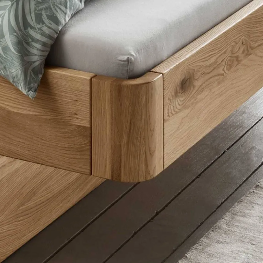 Online Wohnen Designbett mit zwei Bettkästen aus Wildeiche - Zennian (dreiteilig)