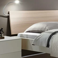 Online Wohnen Design-Doppelbett in hellem Esche Dekor & Weiß - Ezianas