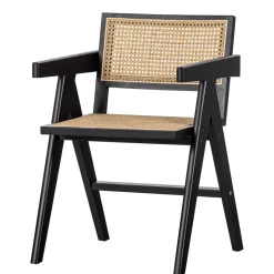 New Wohnen Designer Armlehnenstuhl aus Rattan Wiener Geflecht - Leano
