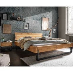 Best Wohnen Designer Balkenbett Wildeiche mit LED - Elise