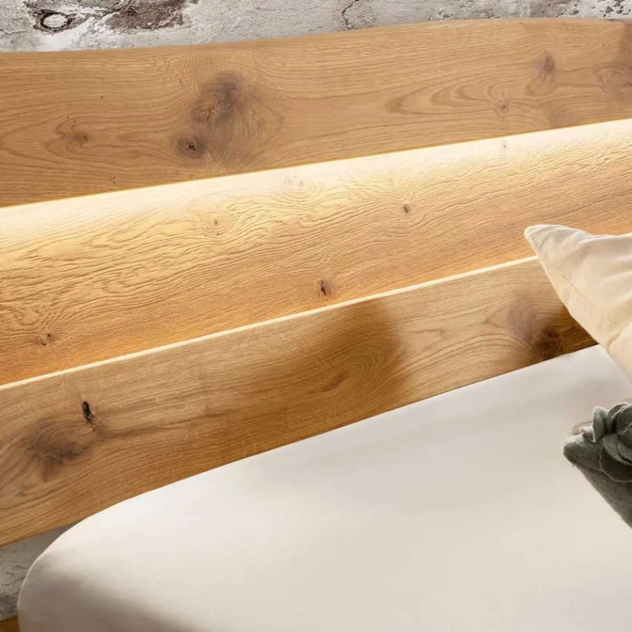 Best Wohnen Designer Balkenbett Wildeiche mit LED - Elise