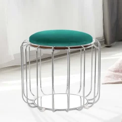 Clearance Wohnen Designer Hocker in Grün Samt - Mundary