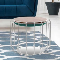 Clearance Wohnen Designer Hocker in Grün Samt - Mundary