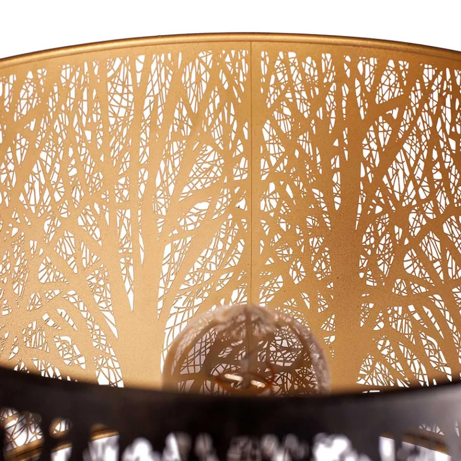 Wohnen Designer Stehlampe in Schwarz & Messingfarben - Milana