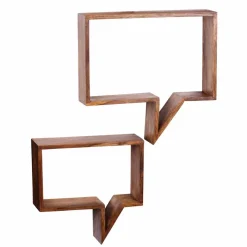 Best Wohnen Designer Wandregal Set Hoslo aus Massivholz Sheesham (zweiteilig)