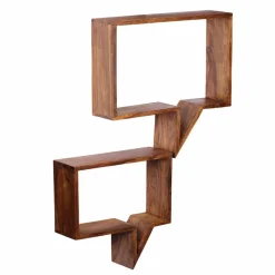 Best Wohnen Designer Wandregal Set Hoslo aus Massivholz Sheesham (zweiteilig)