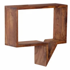 Best Wohnen Designer Wandregal Set Hoslo aus Massivholz Sheesham (zweiteilig)