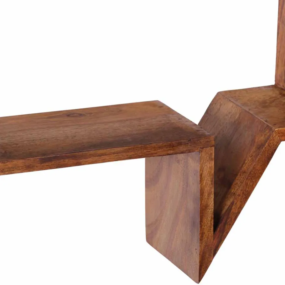 Best Wohnen Designer Wandregal Set Hoslo aus Massivholz Sheesham (zweiteilig)