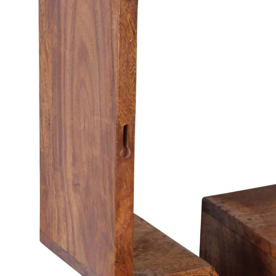 Best Wohnen Designer Wandregal Set Hoslo aus Massivholz Sheesham (zweiteilig)