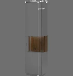 New Wohnen Designer Wohnzimmervitrine in Weiß und Eiche Bianco - Miloris