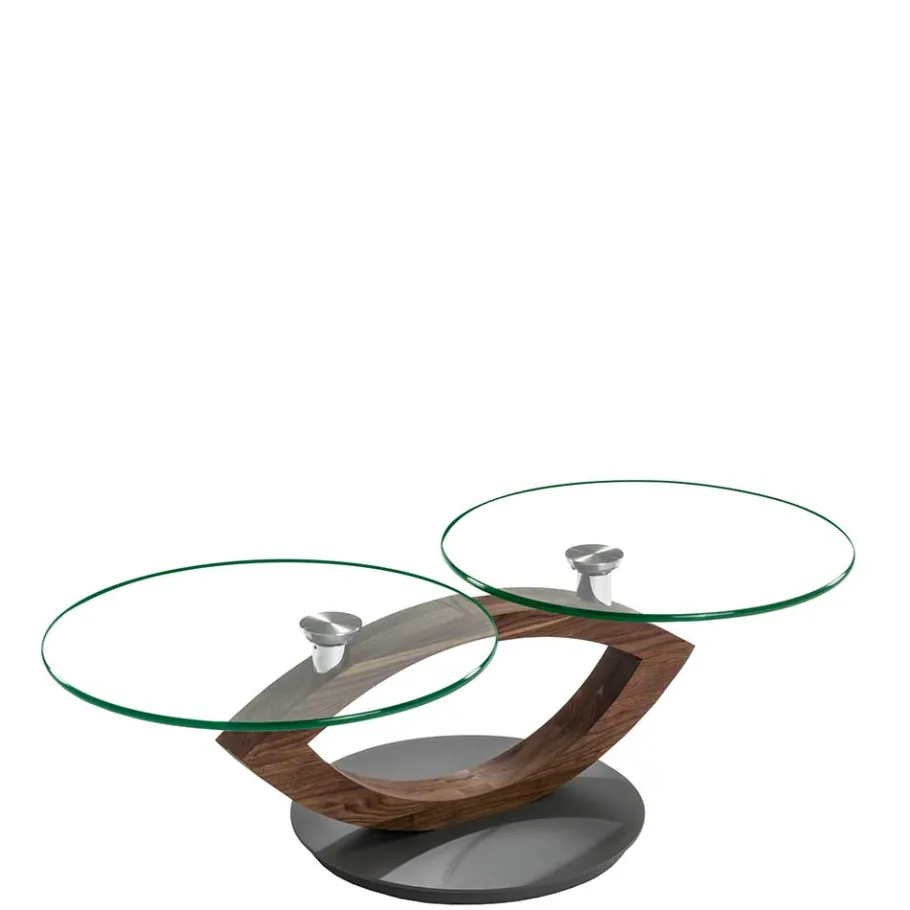 Clearance Wohnen Designertisch fürs Wohnzimmer mit runden Glasplatten - Emre