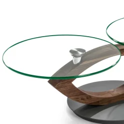 Clearance Wohnen Designertisch fürs Wohnzimmer mit runden Glasplatten - Emre
