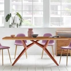 New Wohnen Design-Esstisch aus Altholz Teak - Canarie