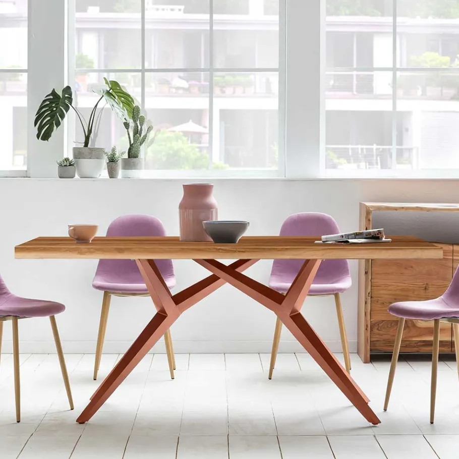 New Wohnen Design-Esstisch aus Altholz Teak - Canarie