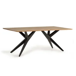 New Wohnen Design-Esstisch mit Massivholzplatte Akazie - Annipurk