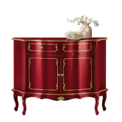 Clearance Wohnen Design-Kommode in Rot und Gold - Julya