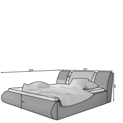 Clearance Wohnen Design-Polsterbett inklusive Lattenrost - Cioara