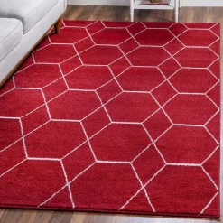 Best Wohnen Designteppich in Rot und Creme - Kermita