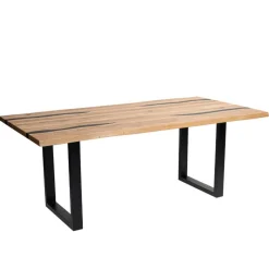 Discount Wohnen Designtisch aus Eiche mit Baumkanten - Slavidra