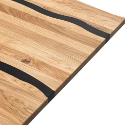 Discount Wohnen Designtisch aus Eiche mit Baumkanten - Slavidra