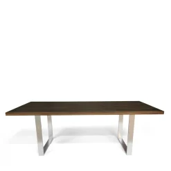 Sale Wohnen Designtisch aus Nussbaum Holz & Edelstahl - Yocha