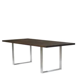 Sale Wohnen Designtisch aus Nussbaum Holz & Edelstahl - Yocha