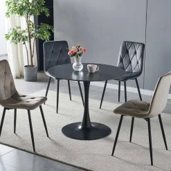 Wohnen Designtisch aus Sinterstein mit Trompetenfuß - Memphis